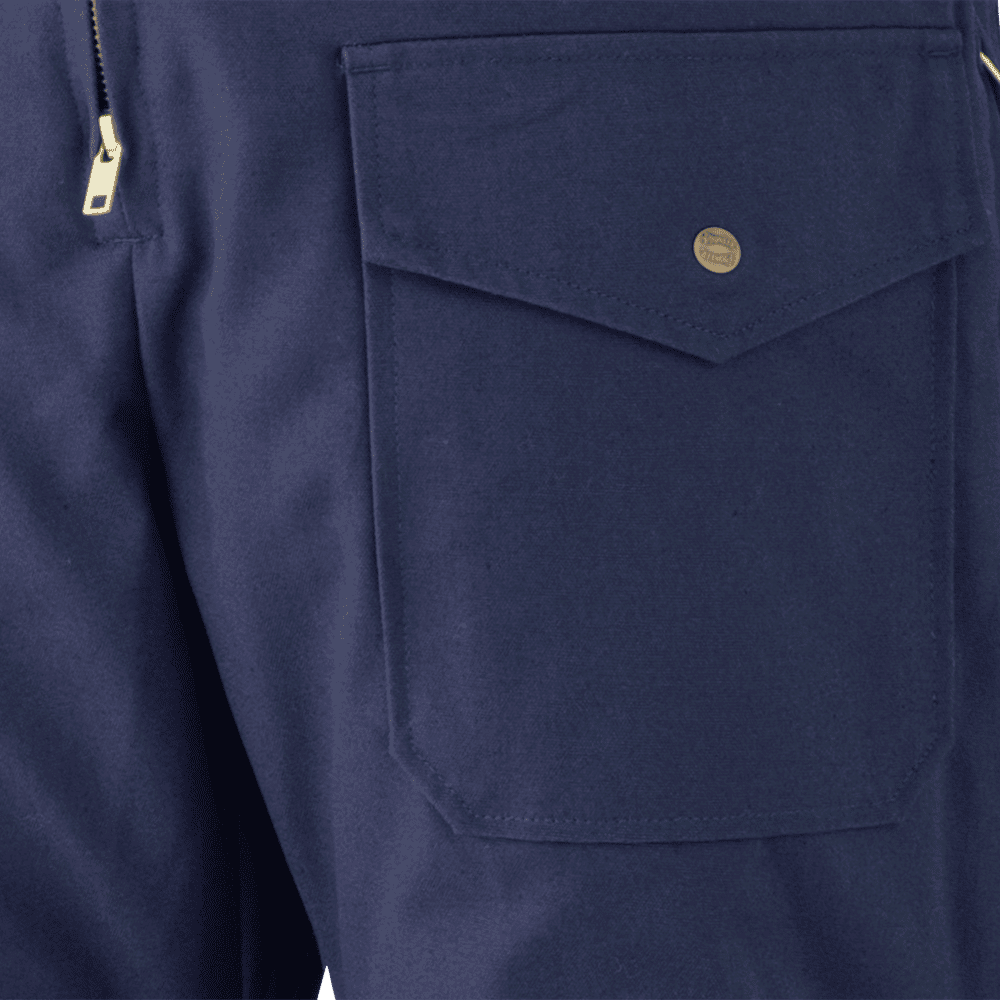 Image of Pioneer Navy Quilted Cotton Duck Overalls